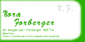 nora forberger business card